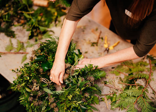 Festive wreath making and afternoon tea